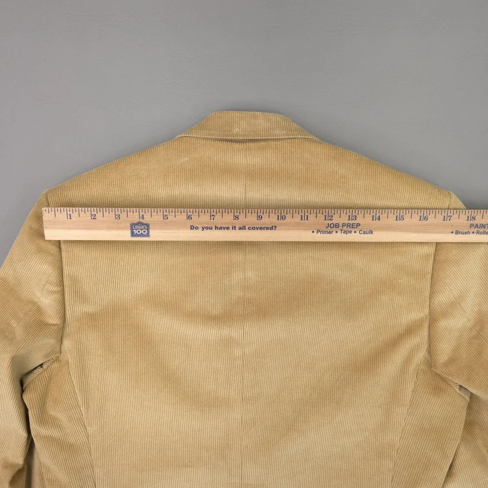 Frank & Oak Tan Corduroy Blazer with Navy Anchor Shirt